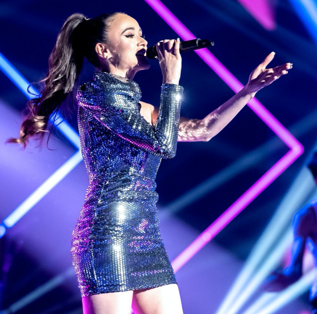 Oliviya Nicole performing on stage